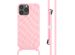 imoshion Siliconen design hoesje met koord iPhone 13 Pro Max - Retro Pink