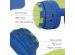 imoshion Kids Dino Bluetooth Headphones - Kinder koptelefoon met decibelbegrenzer - Draadloze koptelefoon + AUX kabel - Cobalt Blue / Lime