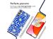 imoshion Design hoesje met koord Samsung Galaxy A14 (5G/4G) - Cobalt Blue Flowers Connect