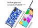 iMoshion Design hoesje met koord Samsung Galaxy A41 - Cobalt Blue Flowers Connect