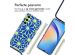 imoshion Design hoesje met koord Samsung Galaxy A34 - Cobalt Blue Flowers Connect