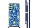 imoshion Design hoesje met koord Samsung Galaxy A34 - Cobalt Blue Flowers Connect