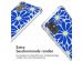 imoshion Design hoesje met koord Samsung Galaxy A71 - Cobalt Blue Flowers Connect