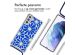 imoshion Design hoesje met koord Samsung Galaxy S21 - Cobalt Blue Flowers Connect