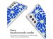 imoshion Design hoesje met koord Samsung Galaxy S21 FE - Cobalt Blue Flowers Connect