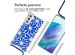 imoshion Design hoesje met koord Samsung Galaxy S21 FE - Cobalt Blue Flowers Connect