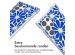 imoshion Design hoesje met koord Samsung Galaxy S22 Ultra - Cobalt Blue Flowers Connect