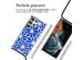 imoshion Design hoesje met koord Samsung Galaxy S22 Ultra - Cobalt Blue Flowers Connect