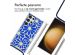 imoshion Design hoesje met koord Samsung Galaxy S23 Ultra - Cobalt Blue Flowers Connect