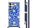 imoshion Design hoesje met koord Samsung Galaxy S23 Ultra - Cobalt Blue Flowers Connect