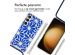 imoshion Design hoesje met koord Samsung Galaxy S23 - Cobalt Blue Flowers Connect