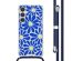 imoshion Design hoesje met koord Samsung Galaxy S24 Plus - Cobalt Blue Flowers Connect