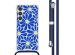 imoshion Design hoesje met koord Samsung Galaxy S24 - Cobalt Blue Flowers Connect