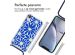 imoshion Design hoesje met koord iPhone Xr - Cobalt Blue Flowers Connect