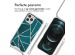 iMoshion Design hoesje met koord iPhone 12 (Pro) - Petrol Green Graphic