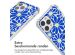 iMoshion Design hoesje met koord iPhone 12 (Pro) - Cobalt Blue Flowers Connect