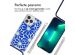 iMoshion Design hoesje met koord iPhone 13 Pro - Cobalt Blue Flowers Connect