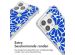 iMoshion Design hoesje met koord iPhone 13 Pro Max - Cobalt Blue Flowers Connect