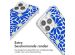 imoshion Design hoesje met koord iPhone 14 Pro - Cobalt Blue Flowers Connect