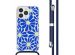 imoshion Design hoesje met koord iPhone 14 Pro - Cobalt Blue Flowers Connect