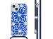 imoshion Design hoesje met koord iPhone 15 - Cobalt Blue Flowers Connect