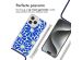 imoshion Design hoesje met koord iPhone 15 Pro Max - Cobalt Blue Flowers Connect