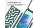 imoshion Siliconen design hoesje met koord Samsung Galaxy S21 FE - Petrol Green Groovy