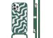 imoshion Siliconen design hoesje met koord iPhone 12 (Pro) - Petrol Green Groovy