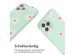 imoshion Siliconen design hoesje met koord iPhone 12 (Pro) - Green Flower Distance