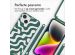 imoshion Siliconen design hoesje met koord iPhone 14 - Petrol Green Groovy