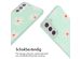 imoshion Siliconen design hoesje met koord Samsung Galaxy S22 - Green Flower Distance