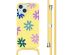 imoshion Siliconen design hoesje met koord iPhone 15 - Yellow Flower Distance