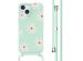 imoshion Siliconen design hoesje met koord iPhone 15 - Green Flower Distance