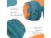 imoshion Kids Dino Bluetooth Headphones - Kinder koptelefoon met decibelbegrenzer - Draadloze koptelefoon + AUX kabel - Petrol Green / Orange