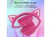 imoshion Kids LED Light Cat Ear Bluetooth Headphones - Kinder koptelefoon - Draadloze koptelefoon + AUX kabel - Hot Pink