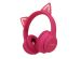 imoshion Kids LED Light Cat Ear Bluetooth Headphones - Kinder koptelefoon - Draadloze koptelefoon + AUX kabel - Hot Pink