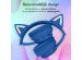 imoshion Kids LED Light Cat Ear Bluetooth Headphones - Kinder koptelefoon - Draadloze koptelefoon + AUX kabel - Cobalt Blue