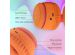 imoshion Kids LED Light Bluetooth Headphones - Kinder koptelefoon met decibelbegrenzer - Draadloze koptelefoon + AUX kabel - Hot Pink / Apricot Orange Crush