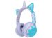 imoshion Kids Unicorn LED Light Bluetooth Headphones - Kinder koptelefoon met decibelbegrenzer - Draadloze koptelefoon + AUX kabel - Lavender Lilac / Soft Blue