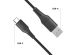 iMoshion USB-C naar USB kabel Samsung Galaxy A54 (5G) - Gevlochten textiel - 1,5 meter - Zwart