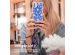 iMoshion Design hoesje met koord iPhone 13 - Cobalt Blue Flowers Connect