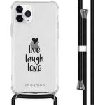 iMoshion Design hoesje met koord iPhone 11 Pro - Live Laugh Love - Zwart