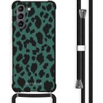 imoshion Design hoesje met koord Samsung Galaxy S21 - Luipaard - Groen / Zwart