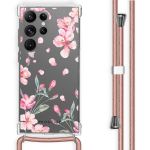 imoshion Design hoesje met koord Samsung Galaxy S23 Ultra - Bloem - Roze