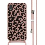 imoshion Siliconen design hoesje met koord iPhone Xr - Animal Pink