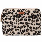 Selencia Teddy Laptop hoes 15-16 inch - Laptopsleeve - Leopard