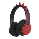 imoshion Kids Dino Bluetooth Headphones - Kinder koptelefoon met decibelbegrenzer - Draadloze koptelefoon + AUX kabel - Black / Red