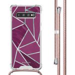 imoshion Design hoesje met koord Samsung Galaxy S10 - Bordeaux Graphic