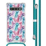 imoshion Design hoesje met koord Samsung Galaxy S10 - Jellyfish Watercolor