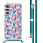 imoshion Design hoesje met koord Samsung Galaxy A14 (5G/4G) - Jellyfish Watercolor